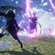 A magic spell being cast by a female character in Harvestella.
